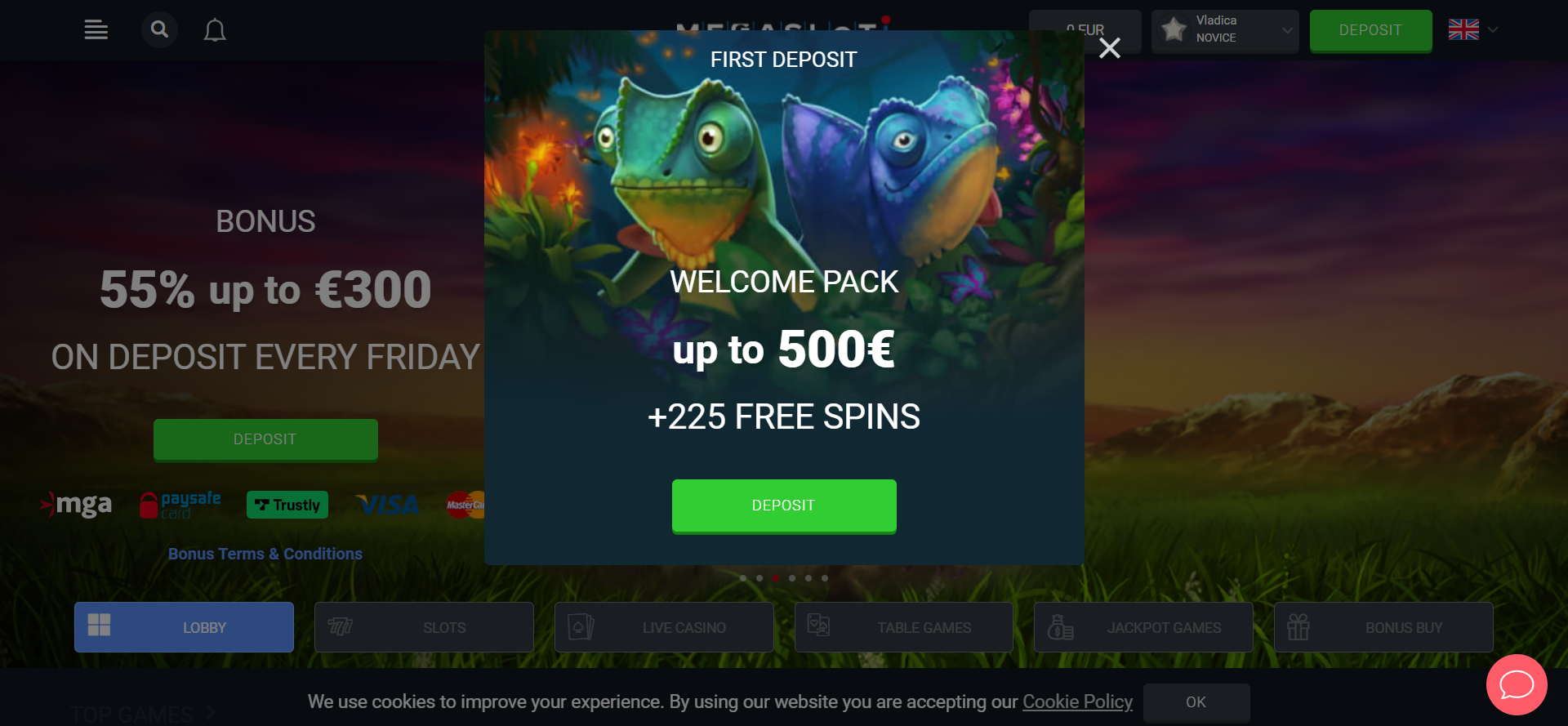 Megaslot Bonus dobrodošlice